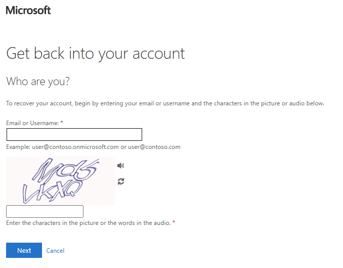 Self service secondary authentication credential setup menu tool options
